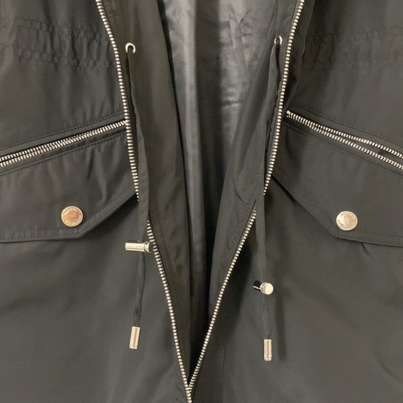 Michael Kors Black Anorak Zip Front Rain Jacket - Picture 12 of 16